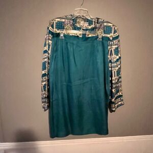Vintage Adrianna Papell Womens Silk Blazer Skirt Set Size 14 Maximalist Eclectic